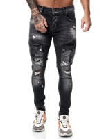 Designer Herren Jeans Cargohose Regular Skinny Fit Jeanshose Destroyed Stretch Modell 8027