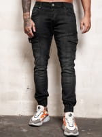 Designer Herren Jeans Cargohose Regular Skinny Fit Jeanshose Destroyed Stretch Modell 8037