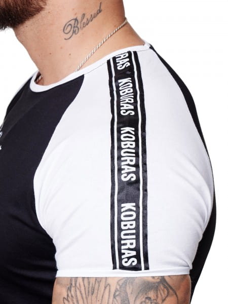 Herren T-Shirt Kurzarm Rundhals Seitenstreifen Oversize Tee Modell 2165