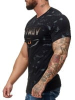 Herren T-Shirt Poloshirt Shirt Kurzarm Printshirt Polo Kurzarm 3379C