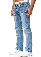 OneRedox Hommes Jeans Jeans Denim Slim Fit Used Design Modèle 5169