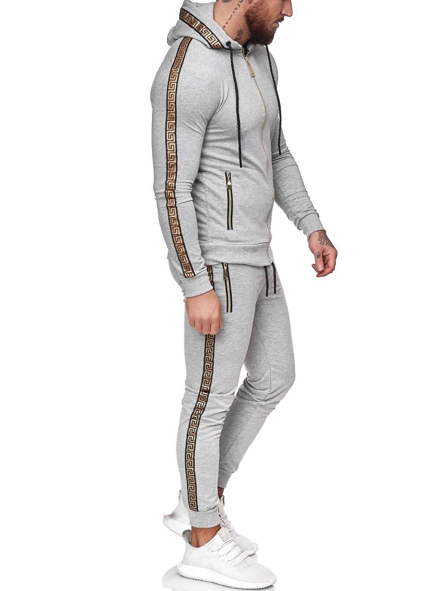 Enzo | Cargo Shacket trainingspak voor heren - grijs