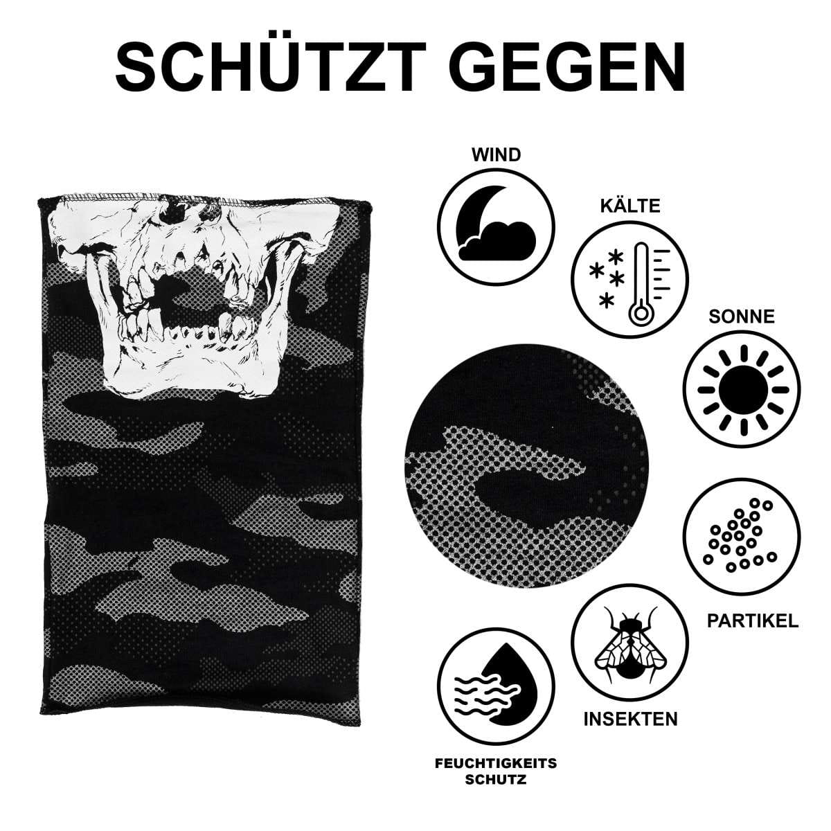 0-FINITY Multifunktionstuch - Maske, Schal, Bandana Für Outdoor & Motorrad