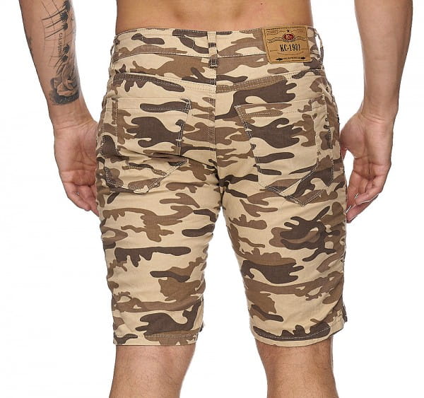 OneRedox Hommes Bermuda Shorts Bermuda Shorts Hommes Sport Shorts Casual Shorts Short Pantalon court Cargo Pantalon Cargo 3231 Camouflage Beige