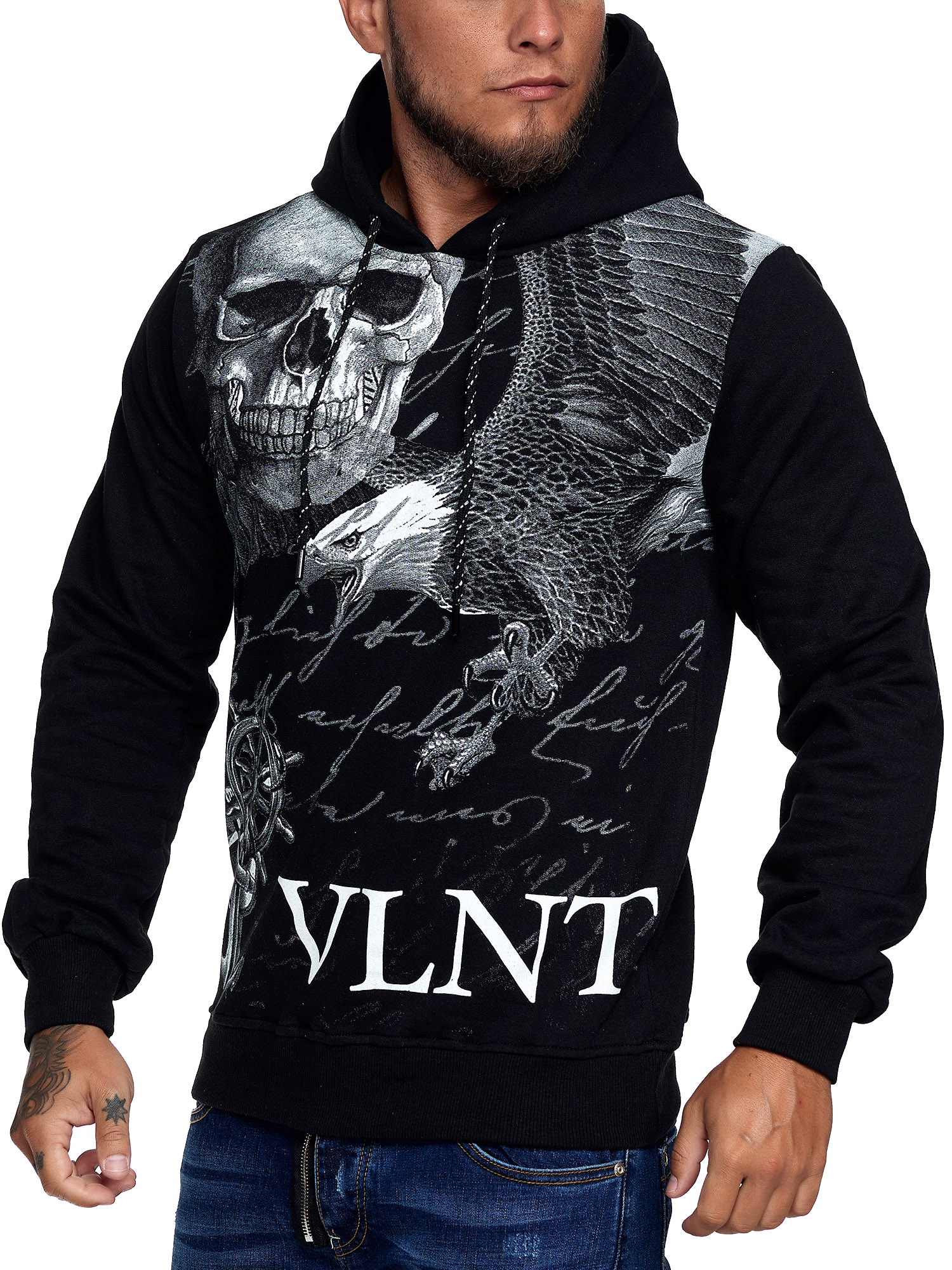 OneRedox Herren Hoodie Kapuzenpullover Pullover Pulli Herren Hoodie Kapuzenpullover Pullover Pulli Bauchtasche
