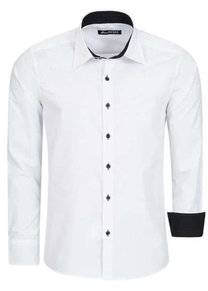 OneRedox Chemise Slim-Fit chemises à manches longues de loisir de mariage de travail de travail de travail chemise d'affaires de loisir s-6xl 1333