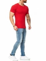 OneRedox T-Shirt col rond pour homme Sweat à capuche à manches longues et manches courtes Sweat-shirt à manches courtes Modèle 1307