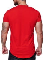 Herren T-Shirt Kurzarm Rundhals Seitenstreifen Oversize Tee Modell 2163