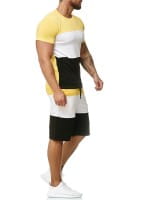 OneRedox Costume de jogging court pour hommes Costume court Costume de sport Costume court pour hommes T-shirt court Modèle 1335