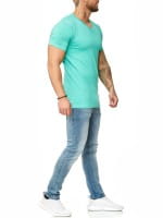 OneRedox T-Shirt homme col en V Sweat à capuche à manches longues et manches courtes Sweat-shirt manches courtes Modèle 1309