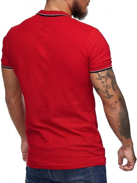 Herren T-Shirt Poloshirt Shirt Kurzarm Printshirt Polo Kurzarm 1403C1